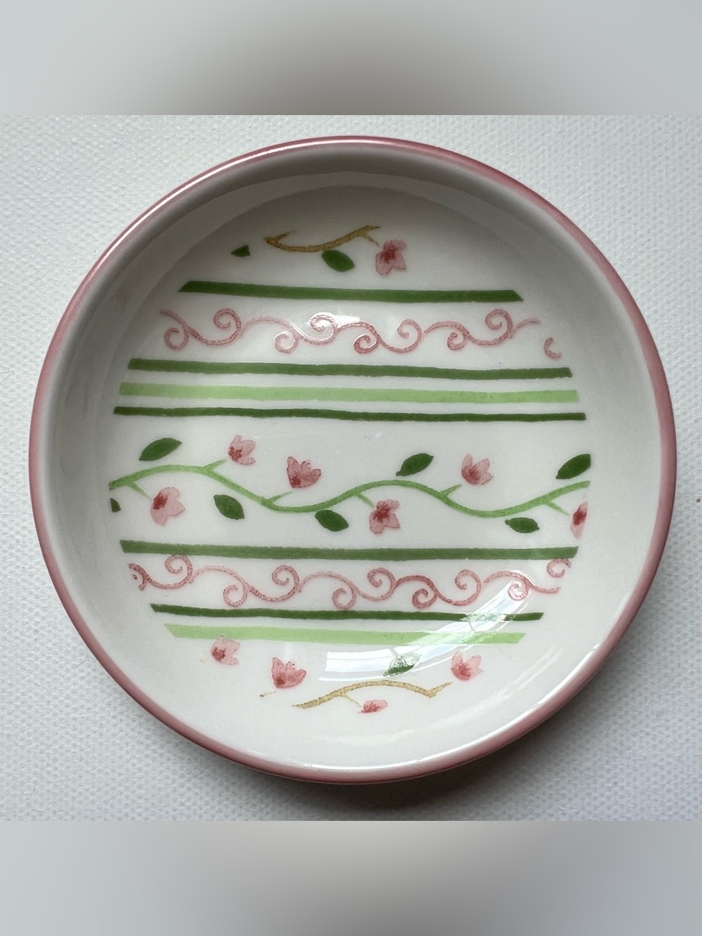 Decorative Pink Floral Ceramic Bowl by